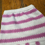 Casualcode Women's White Pink Striped Knit Top Short Sleeve Crew Neck Casual Size L Photo 4