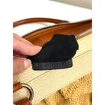 Valentino Garavani Rosette Woven Raffia Canvas Top Handle Bag Natural Beige Photo 11