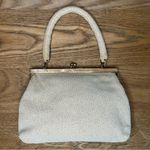 Vintage 1960s Beaded Kisslock Laura Brand Evening Bag Top Handle Ivory Clutch Photo 1