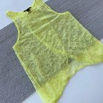 Victoria's Secret Victoria’s Secret Neon Yellow Sheer Lace Cross Back Tank Top Swim Cover Up Small Photo 0