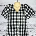 Loft  Ann Taylor NWT 8 Black & White Buffalo Check Plaid Linen Blend Shirt Dress Photo 1