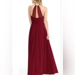 Azazie  Wine Halter Maxi Dress Photo 1