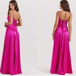 House Of CB  'Anabella' Fuchsia Lace Up Maxi Dress NWOT size XS A-C‎ Photo 11