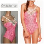 OndadeMar print swimsuit with crochet trim. NWT Red Size M Photo 1