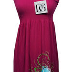 Island Girl Pink Strapless Sundress One Size Smocked Tube Seahorse Print Resort Photo 0