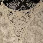 Hippie Rose  white knit sweater long sleeve size M lace back Photo 3