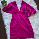Intermix Hot Pink Caped Mini Cocktail Dress Photo 2