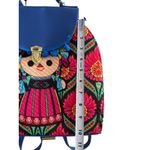 HANDMADE Mexican Inspired Muneca Doll Backpack Blue Photo 8