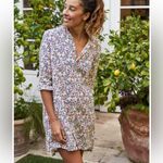 FRANK & ELIEEN Hunter Linen Button Front Dress In Neon‎ Floral Size Small Pink Photo 2