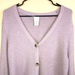 Joie  Women’s Fuzzy Knit Lilac Balloon Sleeve Button-Up Cardigan Sweater Photo 1