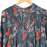Free People ‎ Floral Smocked Blouse Butterfly Sleeve Top Womens Small Photo 2