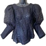 Gracia  Black Zebra Print Sheer Mesh Top Photo 0