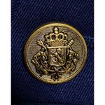 Loft Navy Blue Sailor Nautical Dress Pants Cuffed Gold Buttons Coastal Women 4P Photo 4