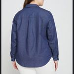 Universal Standard  Minimalist Stretch Cotton Chambray Shirt Sz S / 14-16 Photo 2