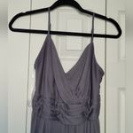 David's Bridal Blue Purple Bridesmaid's Spaghetti Strap Maxi Dress Size 6 Photo 3