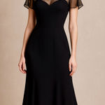 Vintage Positively Ellyn Sheer Elusion Pearl Sweetheart Bust Maxi Gown Sz M Black Size M Photo 0