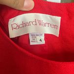 Richard Warren vintage Scoop Neck Red scalloped hem button down back Blazer 4 #7 Photo 5