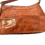Hobo Originals Brown Leather Shoulder Bag‎ Magnetic Top Zipper Side Pocket Photo 1