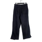 ZARA  Relaxed Fit Straight Leg High Rise Raw Hem Jeans Pockets M Black #3193 Photo 11