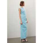 Paris Georgia Kaya Light Blue Ruched Sleeveless Maxi Dress Size S Photo 2