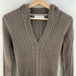 Old Navy Y2K Brown V Neck Bella Swan Elena Gilbert Fitted Stretch Sweater Hoodie Photo 2