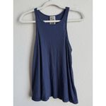 Free People  Blue Swing Tank Ribbed Knit Racerback Women's Size Medium Beach Photo 7