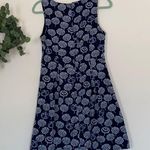 Maison Jules Women’s Navy Blue Umbrella Preppy Sun V Neck Dress Size Medium Photo 2