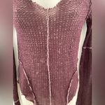 We The Free   Deep Purple  Henley Knit Top Photo 1