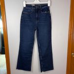 Pilcro  Anthropologie the Annie high rise straight‎ leg jeans raw hem denim blue Photo 2