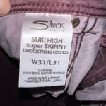 Silver Jeans Silver Suki burgundy washed super skinny 31x28 jeans Photo 2