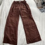 NWT DISSH Norah Linen Wide Leg Baggy Pants in Chocolate Brown AU 6 / US 2 Photo 3