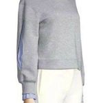 Derek Lam NEW Denim Grey Peek-A-Boo Shirting Sweatshirt Women's Large Photo 0