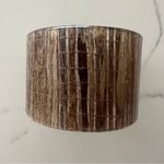 Anthropologie Eco-Resin Banana Fiber Wide Open Cuff Bracelet 1.75" Width Brown Photo 5