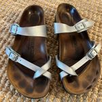 Birkenstock  Unisex Mayari Silver Slip On Slide Sandal Size 40 Mens 7.5 Womens 10 Photo 1