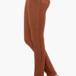 Paige Hoxton Ankle Jeans Cognac Sz 28 Cropped High Rise Skinny Coated Denim Photo 1