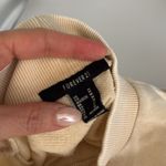 Forever 21  Beige Cropped Mock Neck Sweatshirt Size M Long Sleeve Shirt Top Photo 6