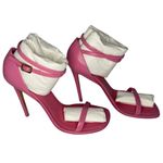 Burberry Bubblegum Pink Leather Heels EU 39 / US 9 Strappy Sandal Stiletto Pumps Photo 2