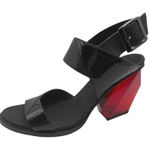United Nude Shoes Women 9 Black Delta Run Patent Leather Red Gem Block Heel Photo 0