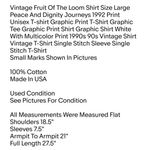 Fruit of the Loom Vintage Shirt Size Large Peace And Dignity Journeys 1992 Print Unisex T-shirt Photo 1