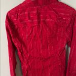 BCIH (Best Chick in Heels) Red Fitted Long Sleeve Button Down Shirt Size Medium Photo 5