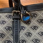 Dooney & Bourke Gray Canvas Black Leather Trim D&B Logo Tote Purse Photo 1