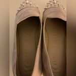 Karl Lagerfeld  beige suede pearl stud platform shoes size 9.5 Photo 4