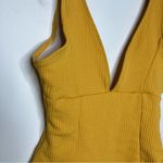 SheIn  deep v one piece swimsuit cheeky mustard Yellow size large Photo 1