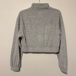 Aerie NWT  Groove-On Velour Cropped Full Zip Ribbed Sweatshirt Jacket XS Grey Photo 5