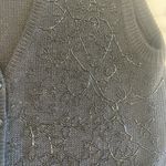 Bryn Connelly 90s Vintage Cotton Beaded Sweater Vest Cardigan Button Down Size S Black Photo 9