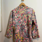 Handmade Floral Quilted jacket reversible long sleeve mixed patterns patchwork buttons Photo 4