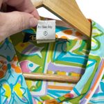 Bob Mackie Womens XL Silk Top Blouse Vibrant Wearable Art Tropical Jungle Print Photo 6
