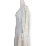 Vintage All That Jazz Floral Lace Dress Ivory Long Sleeve Button Front Bridal Size M Photo 5