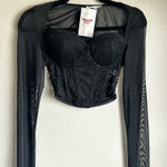 Timing Black Sheer Long Sleeve Blouse Photo 0
