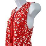 Spiritual Gangster Red Floral Romper with Tassels Size Small Photo 3